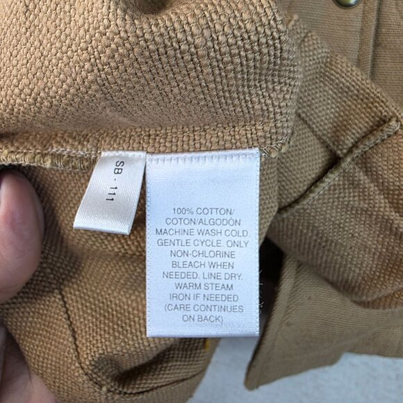 Susan Bristol Sleeveless Tweed Button Front Vest Large Tan Cotton Pockets - Picture 5 of 8